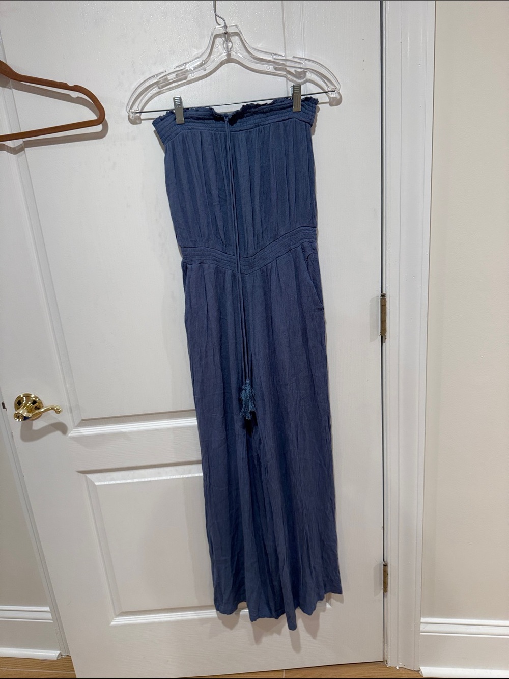Elan Strapless Navy Blue Jumpsuit Romper